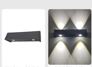 UP Down Solar Wall Mount Light LED Decorative Lamp For Outside Yard House Patio - Picture 1 of 15