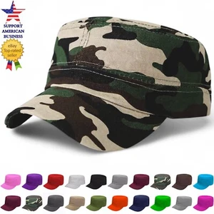 Cadet Hat Castro Style Army Caps Men and Women Baseball Cap Adjustable Size - Picture 1 of 22