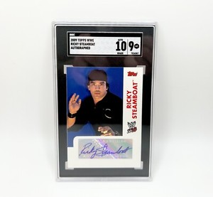 Ricky Steamboat 2009 Topps WWE Autograph SGC 9 Mint Autograph 10