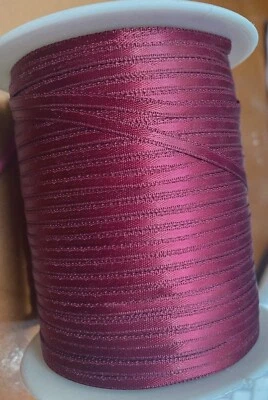 satin 1/8" ribbon burgundy 10yds double sided - Image 1 of 3