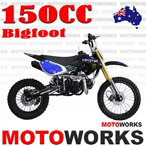 MOTOWORKS 150CC bigfoot OIL COOLED DIRT TRAIL PIT MOTOR 2 WHEELS PRO BIKE blue - Picture 1 of 11