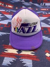 Vintage 90’s Utah Jazz Karl Malone Signed Autograph Snapback Hat NBA Trucker