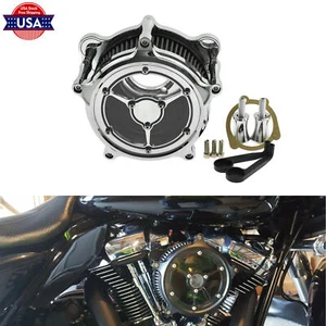 All Chrome Air Cleaner Intake Filter Fit For Harley Touring 2000-07 Dyna 2000-17 - Bild 1 von 6