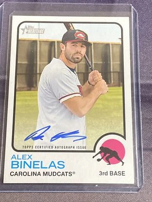 2022 Topps Heritage Minor ALEX BINELAS AUTO REAL ONE AUTOGRAPHS BREWERS #ROA-AB - Image 1 of 2