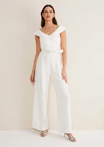 Phase Eight Liberty Tux Jumpsuit White Belted UK 8 RRP £199 - Picture 1 of 6