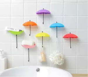 3pcs Hooks Adhesive Decorative Umbrella Wall Hanging Hooks Wall Holder for Towel - Picture 1 of 13