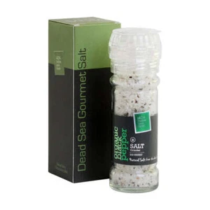 PLATINUM ORGANIC BLACK PEPPER SALT FROM THE DEAD SEA 3.87 OZ / 110 GRAMS - Picture 1 of 1