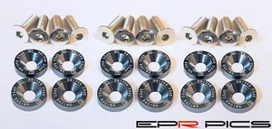 12x Arandelas y pernos guardabarros de aluminio gris anodizado Toyota Supra Celica MR2 - Imagen 1 de 1