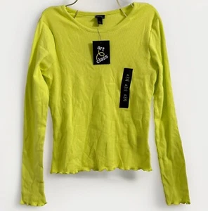 Camicia Art Class bambina verde lime farfalla manica lunga a costine taglia XL 14 NUOVA! - Foto 1 di 8
