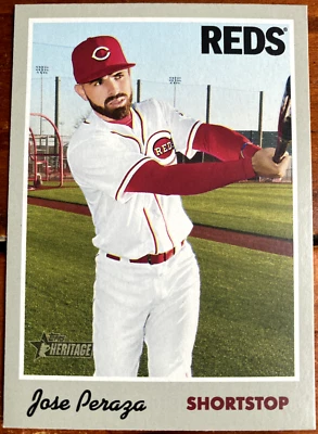 2019 Topps Heritage #22 Jose Peraza Cincinnati Reds - Image 1 of 2