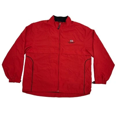 Cutter & Buck Jacket Mens XL Red Full Zip CB WindTec Golf Williamsburg National - Image 1 of 4