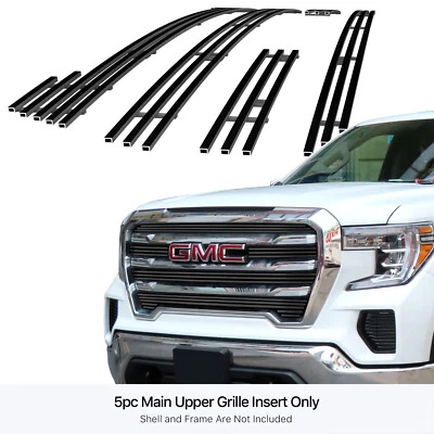For 2019-2021 GMC Sierra 1500 SLE/Elevation Upper Stainless Black Billet Grille - Image 1 of 4