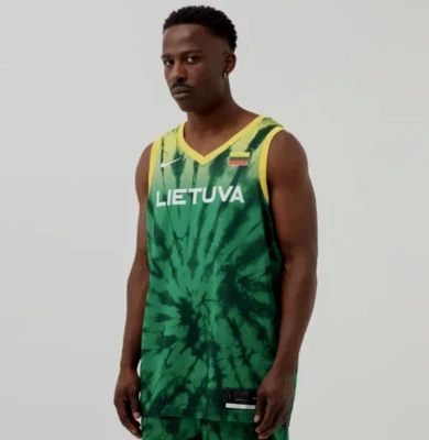 全新带标签 男式 Nike Lithuania 2020 奥林匹克篮球球衣 CQ0088-341 绿色 尺寸 小号 — 第 1/4 张图片