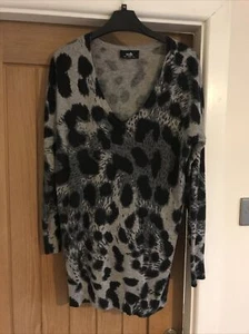 Ladies Black & Grey L/s Jumper With Sparkles On. From Wallis Size 12 - Picture 1 of 4