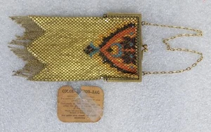 Vintage 1920s Mandalian Color Vision mesh enamel metal flapper coin purse bag - Picture 1 of 4