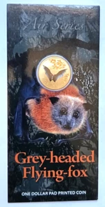 ROYAL AUSTRALIAN MINT  1 DOLLAR  GREY-HEADED FLYING-FOX  FDC UNC - Imagen 1 de 4