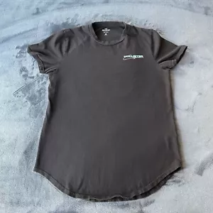 Hollister California Curved Hem Men’s Short Sleeve Black Logo T-Shirt Medium - Picture 1 of 10