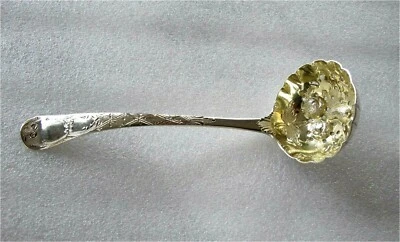 Английский антикварный позолоченный ковш для ситтера сахара из чистого серебра эпохи Георга III Лондон 1799 г. - Изображение 1 из 4