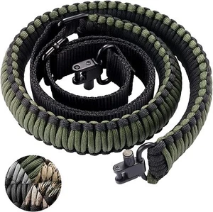 Two 2 Point Rifle Sling 550 Paracord Shotgun Gun Strap with Swivel For Hunting - Picture 1 of 6