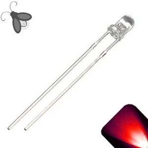 100 x LED 3mm rot atmend verblassend superhell pulsierend Glühbirne Licht pulsierende Requisite - Bild 1 von 3