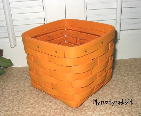 Longaberger  2010 Teaspoon Basket & Protector ~  Bright Orange Cover