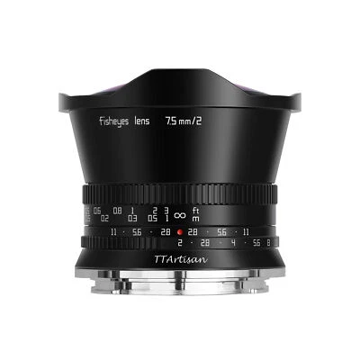 TTArtisans 7.5mm F2 Fisheye APS-C Lens Wide Angle Canon EOS R R5 R6 RP - Image 1 of 4