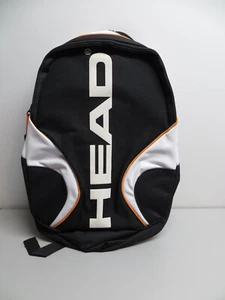 Head Tennis Backpack Black Orange White 2 Large Zipper Pockets Small Interior - Picture 1 of 5