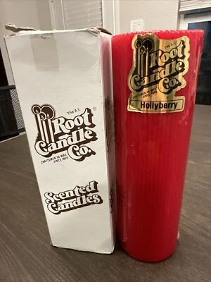 Винтажная высокая одиночная фитильная свеча Root Candle Co. Hollyberry 3x9 НОВАЯ В КОРОБКЕ - Изображение 1 из 4