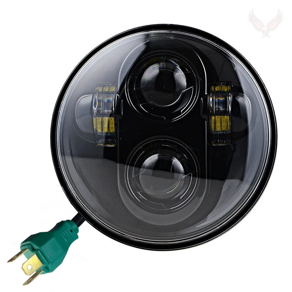 5 3/4 (5.75) 黑色 LED 投影车头灯 - Harley Davidson Sportster / Dyna — 第 1/4 张图片