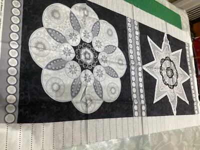 Benartex Silver Jubilee Metallic CHRISTMAS  Fabric Panel by Amanda Murphy - Image 1 of 4