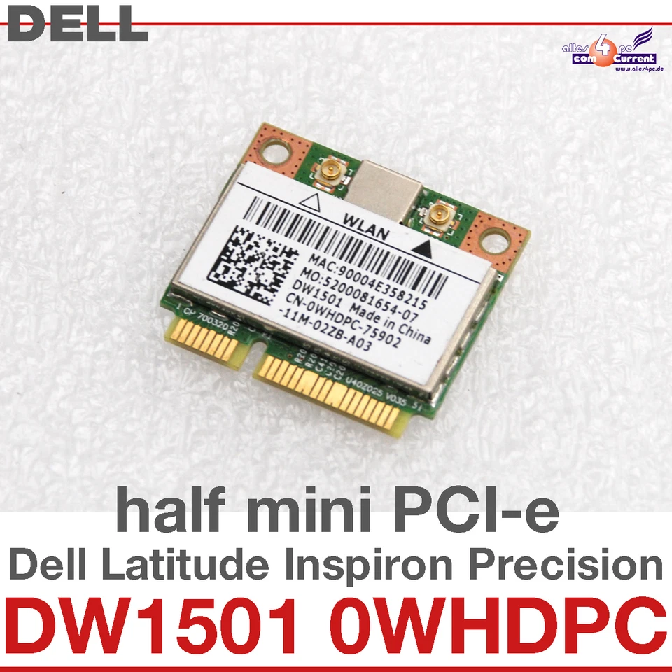 Scheda Di Rete Wireless Wi-Fi WLAN Dell Mini PCI-E DW1501 0WHDPC BCM #D33 - Immagine 1 di 1