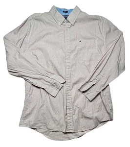 Tommy Hilfiger Hemd Herren XXL Button Down weiß rot blau gestreift Wappen - Bild 1 von 5