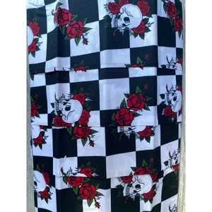 Ed Hardy Skull & Rose 6-Piece Queen Sheet Set | Gothic Tattoo Print - Picture 1 of 3