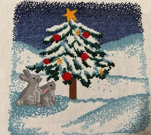 Designs for The Needle Christmas Traditions Cross Stitch Kit Rabbits and Tree - Picture 1 of 5