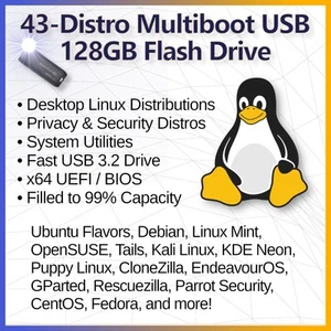 42-w-1 Linux Multiboot 128GB USB Flash Drive - Zdjęcie 1 z 20