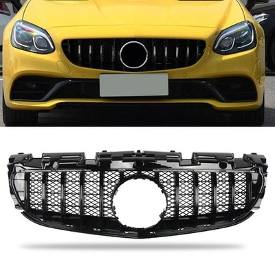Parrilla delantera GT negra para Mercedes-Benz Clase SLC R172 2016 2017-2020 1 pieza Foto 1 de 4