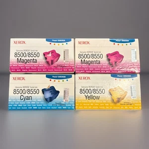 Genuine Xerox Solid Ink 8500/8550 set of 4 Magenta(2) Yellow Cyan Sealed - Picture 1 of 14