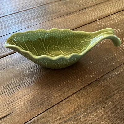 NUEVO John Derian Target Gravy Boat Gres Hoja de Col Verde Acción de Gracias Foto 1 de 2