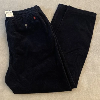 Nuevo Polo Ralph Lauren Pantalones de Pana para Hombres XL Azul Cintura Elástica Calce Clásico Nuevo con Etiquetas Foto 1 de 4