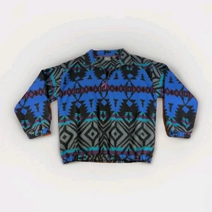 Vintage Blass Sport 90s Aztec Fleece Quarter Zip Sweatshirt Pullover Ski Herren XL - Bild 1 von 7
