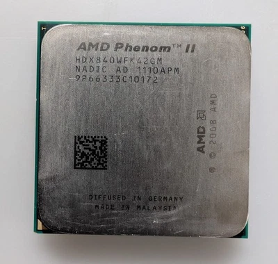 AMD Phenom II HDX840WFK42GM X4 840 3.10GHz Socket AM2+ AM3 Processor CPU  - Image 1 of 4