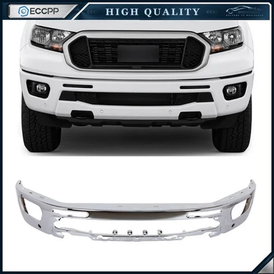 Chrome Steel Front Bumper LB3Z17757A For 2019 2020 2021 2022 2023 Ford Ranger Foto 1 de 4