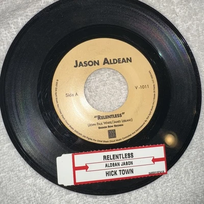 Jason Aldean " Relentless / Hick Town "  45 vinyl record Rare Jukebox Foto 1 de 2