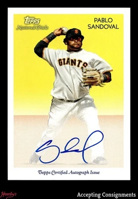 Autógrafo Topps National Chicle 2010 #PS Pablo Sandoval automático gigantes Foto 1 de 2