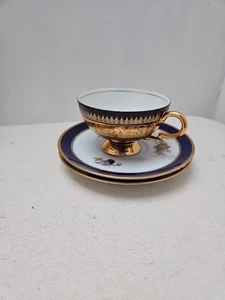 Echt Kobaltblau Bayrisch Waldershof Germany Teetasse und Untertasse - Vintage - Bild 1 von 3