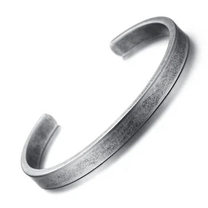 Viking Cuff Bracelet Bangle Men Titanium Steel Norse Ancient Style Open Bracelet - Picture 1 of 7