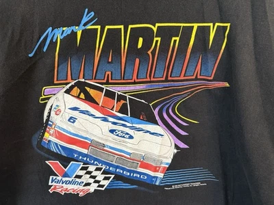 Camiseta vintage Nascar Racing talla 2XL negra puntada única 1993 Mark Martin años 90 Foto 1 de 4