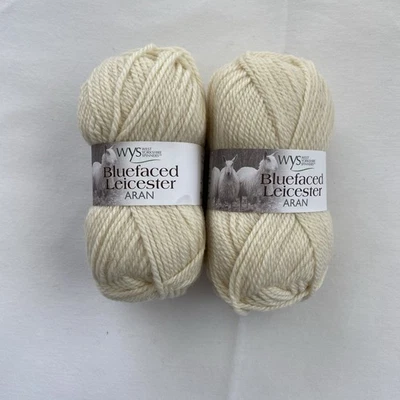 wys Bluefaced Leicester Aran Solid Colours - 2 skeins - 50g - 01 Snowdrop - Wool - Image 1 of 4