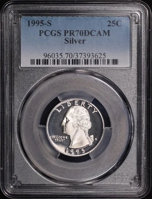 1995-S Silver Washington Quarter PCGS PR-70 DCAM - Image 1 of 2
