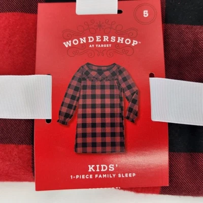 Wondershop Kids Nightgown Size 5 Buffalo Plaid Flannel Target Pajamas Red Black - Image 1 of 4